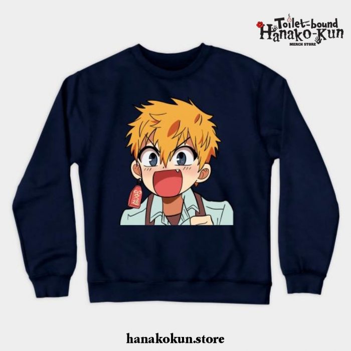 Cute Jibaku Shounen Hanako-Kun Crewneck Sweatshirt Navy Blue / S