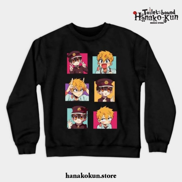 Fashion Jibaku Shounen Hanako-Kun Crewneck Sweatshirt Black / S