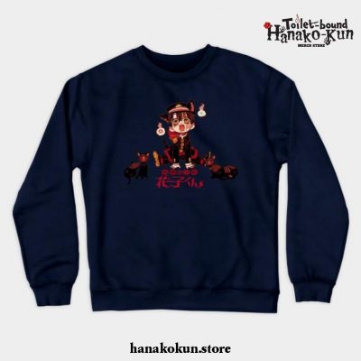 Hanako And Kitty Crewneck Sweatshirt Navy Blue / S