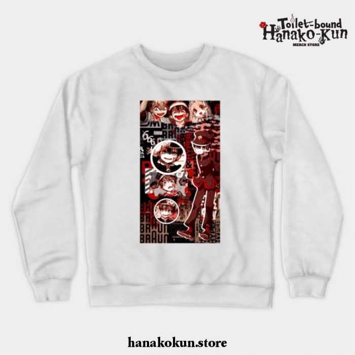 Hanako Collage Anime Crewneck Sweatshirt White / S