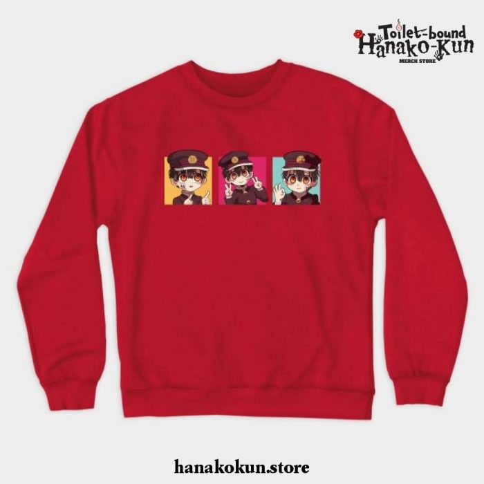 Hanako-Kun Jibaku Shounen Crewneck Sweatshirt Red / S