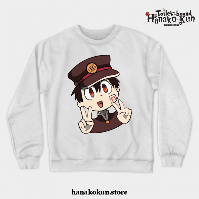 Hanako-Kun Peace Signs Crewneck Sweatshirt White / S