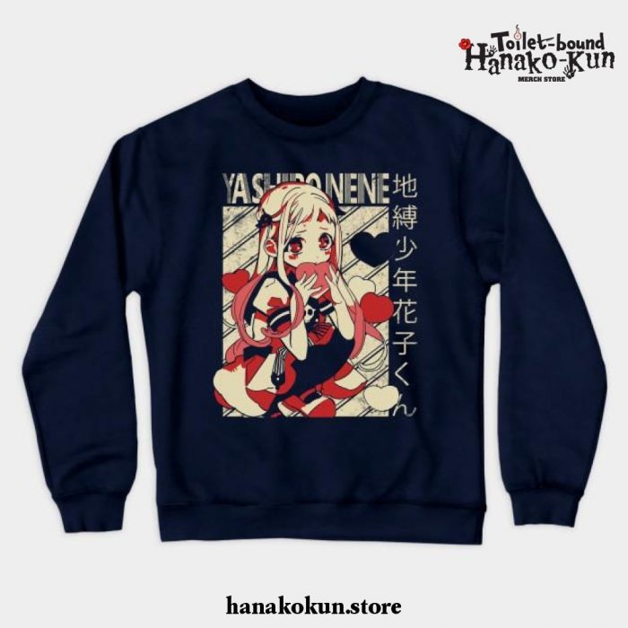 Yashiro Nene Crewneck Sweatshirt Navy Blue / S