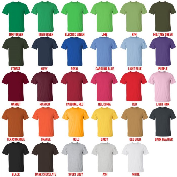 t shirt color chart - Hanako Kun Store